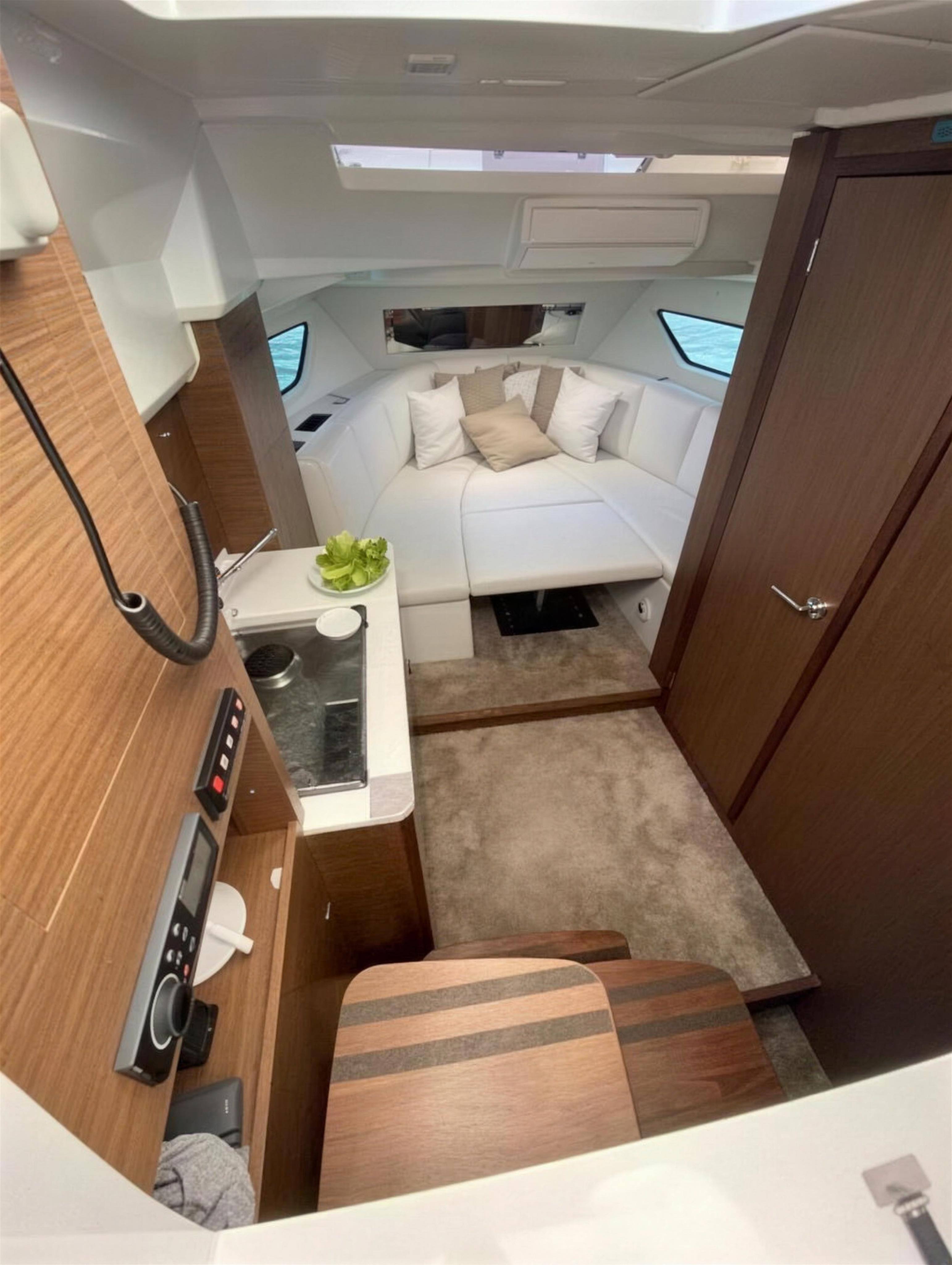 The companionway leading down to the saloon and galley